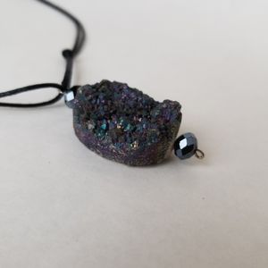 Purple and Blue Geode Necklace